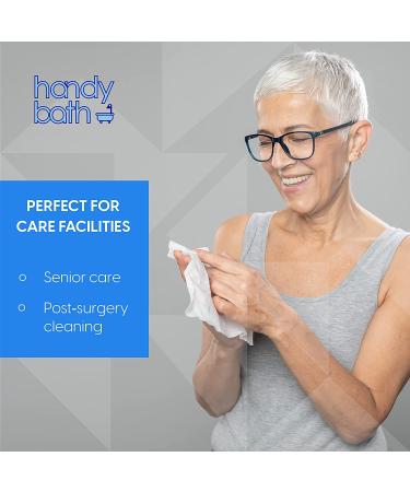 HandyBath Adult Washcloths Unscented with Aloe Vera & Chamomile - 64 Wipes for Senior Care, Outdoor Activities, Travel - Buy Online on GoSupps.com