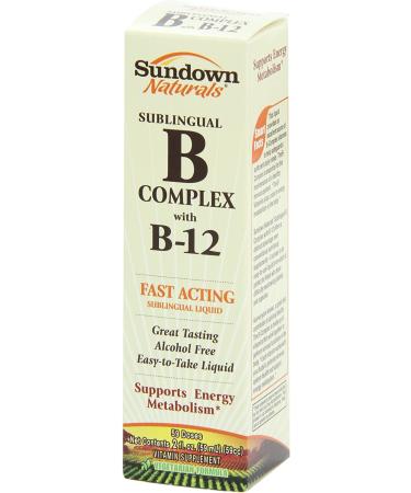 Sundown Naturals B Complex Sublingual Liquid 2 fl oz - Energy & Vitality Boost - Buy Online on GoSupps.com