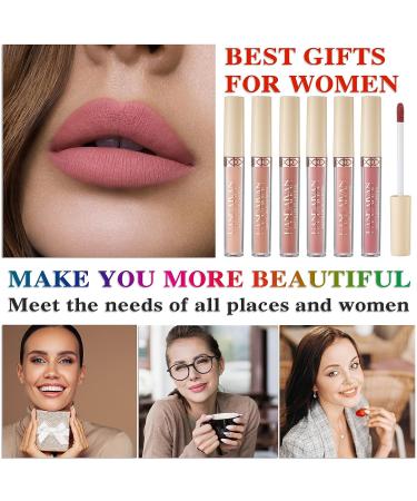 QIUFSSE 6Pcs Matte Nude Lipstick Set - Long Lasting Waterproof Lip Gloss for Women - Buy Online on GoSupps.com