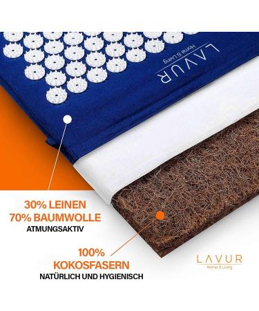 Lavur Home & Living Akupressurmatte - Soothing Relaxation for Body & Mind | Acupuncture Relief for Tension & Pain | Complete Set with Pillow & Bag | Blue - Shop Now! - Buy Online on GoSupps.com