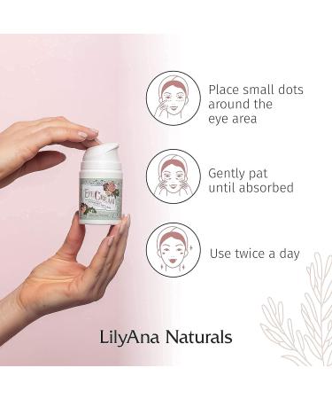 LilyAna Naturals Eye Cream Bundle - Vitamin C Anti-Aging Treatment for Dark Circles, Puffiness, Fine Lines & Wrinkles - 1.7 Oz + 1 Oz - Buy Online on GoSupps.com