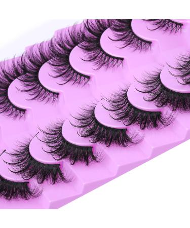 ALICE F001 False Eyelashes 20mm 7 Pairs Pack - Mink Fluffy Fox Eye Lashes for Wispy Dramatic Fairy Cat Eye Look - Buy Online on GoSupps.com