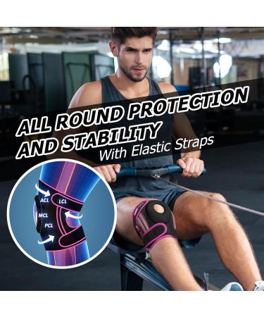 Buy Knee Braces with Side Stabilizers - Patella Support for Pain Relief & Injury Recovery | Arthritis Meniscus Tear - Available in Pink (Size S) for Men & Women - Buy Online on GoSupps.com