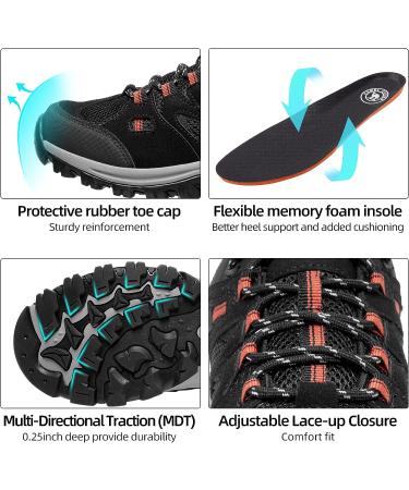 CAMELSPORTS Men's Outdoor Hiking Shoes - Low Top Ankle Support Trekking Sneakers in Black - Size 7 - Buy Online on GoSupps.com
