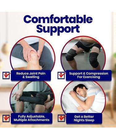Knee Compression Bandage Wraps for Joint Support & Swelling Relief - Pack of 2 - Buy Online on GoSupps.com