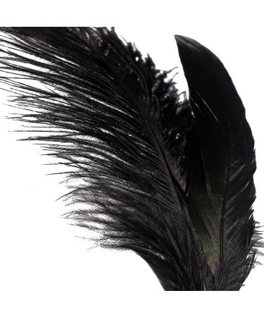 Vintage 1920s Flapper Headband Beaded Tassel Feather Headband Headpiece Black Feather Plastic Glass Hair Band Hair Accessories for Women Ladies Brides Wedding Party Fancy Dress Costume Headwear Black with Gem - Buy Online on GoSupps.com