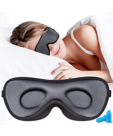 Boniesun Blackout Eye Mask for Sleeping Ultra Thin Sleep Mask for Women Men Sleeping Mask for Side Sleepers Smooth Skin-Friendly Smooth Lycra Fabric 3D Contoured Cup Blindfold for Comfortable Wearing Grey-1