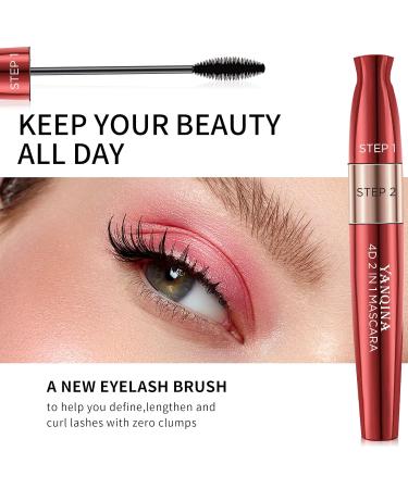 4D Silk Fiber Lash Mascara Black - Waterproof, Natural All Day Volume & Length (2PCS) - Buy Online on GoSupps.com