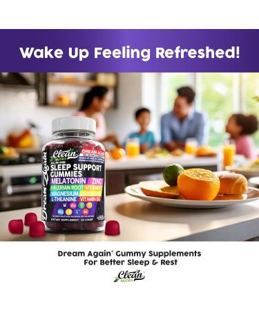 Clean Nutra Melatonin Gummies 10mg | Sleep Aid Valerian Root L-Theanine Vitamin B6 C Lemon Balm Magnesium Hibiscus Beta Carotene Saffron & Chamomile Rest Support Supplement Raspberry Flavor - Buy Online on GoSupps.com