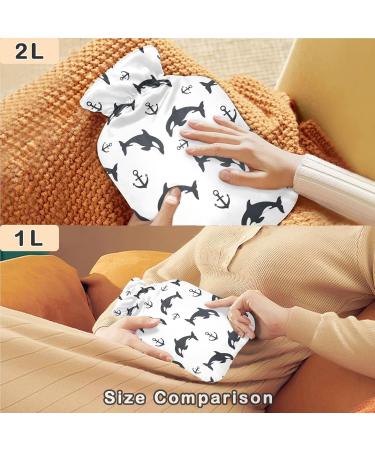Naanle Whale Anchor Hot Water Bottle - 1L Transparent Heat Bottle for Bed & Hand Warmers | Pain Relief & Cold Therapy - Buy Online on GoSupps.com