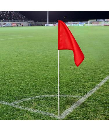 Set of 4 Soccer Corner Flags - Red Replacement Flags for Soccer Field - Official Referee Equipment for Football, Volleyball, and Track Training - Buy Online on GoSupps.com
