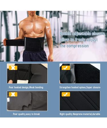 TAILONG Neoprene Waist Trainer Ab Belt for Men - Slimming Body Shaper & Workout Sauna Sweat Band (Black, X-Large) - Buy Online on GoSupps.com