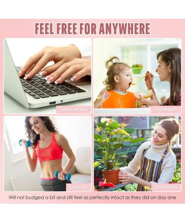 Zahrvia French Press-On Nails | 30 Short Square Artificial Nails - Easy Stick-On Fake Nails for Women & Girls | ZF-White French - Buy Online on GoSupps.com