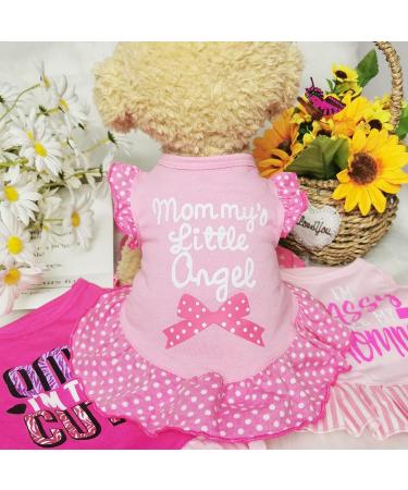 XPUDAC Pink Angel Dog Dress for Small Dogs/Cats (5.5-8lbs) - Cute Puppy Shirt Apparel - Buy Online on GoSupps.com