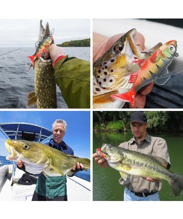 Realure 8-Piece Rubber Fishing Bait Set - Lively Soft Bait for Pike & Perch - 3D Eyes for Freshwater & Saltwater Fishing - Buy Online on GoSupps.com