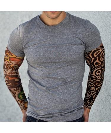 YARIEW Arm Sleeves for Men - 6Pcs Fake Tattoo Sleeves for Sun Protection and Cover Up - Buy Online on GoSupps.com