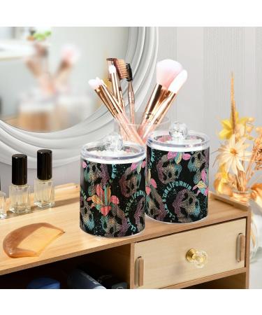 Gaireg Dinosaur Totot Head with Flower Pattern - 2-Pack Plastic Cotton Swab Holder & Toothbrush Organizer for Bathroom - Buy Online on GoSupps.com