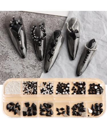FEIlei 12 Grids Box Set Flat Back Rhinestones and Small Round Diamond Combination for DIY Nail Art Accessories Crystals - Buy Online on GoSupps.com