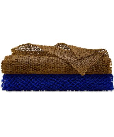 2 Pieces African Net African Body Scrub Net African Net Sponge Bath Exfoliating Shower Body Scrubber Back Scrubber Skin Smoother for Daily Use (Blue Brown) - Buy Online on GoSupps.com