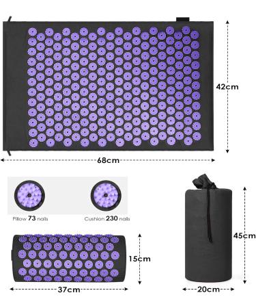 Buy AkuPressurmatte Acupressure Set - Black & Purple Nail Mat for Pain Relief | International Shipping Available - Buy Online on GoSupps.com