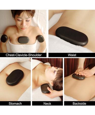 Master Massage Large Ovular Basalt Hot Stone Set - 4 Pieces for Therapeutic Spa and Relaxation - Premium Quality America Brand - Buy Online on GoSupps.com