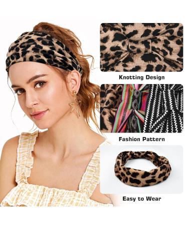 MuForu Wide Headbands for Women - Boho Style Knotted Turban Headbands - Non Slip Hair Accessories for Yoga & Workout - 3 Pack Striped Design - Buy Online on GoSupps.com