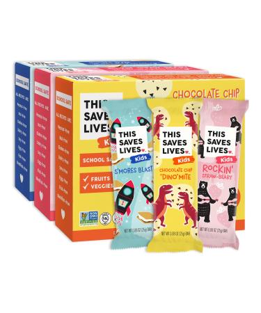 This Saves Lives Kids' Snack Bars (Variety Pack, 0.88 Ounce (Pack of 15)) Variety Pack 0.88 Ounce (Pack of 15)