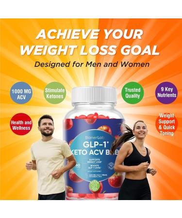 BionerLab Keto ACV Advanced Weight Loss Gummies - Apple Cider Vinegar Gummy for Belly Fat Burn - Support Metabolism Digestion Boost - Sugar Free with B12 B6 to Lose Weight & Ketogenic Diet Management - Buy Online on GoSupps.com