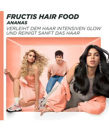Garnier Fructis Glossy Haircare Set | Shine & Nourish Long Hair | Vitamin & Lipid Complex | Pineapple Shampoo Rinse & 3-in-1 Mask | 400 ml Each - Buy Online on GoSupps.com