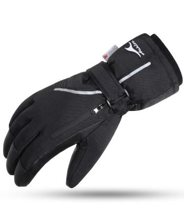 Achiou Ski Snow Gloves Waterproof Touchscreen Winter Warm for Men Women with Portable pocket Medium
