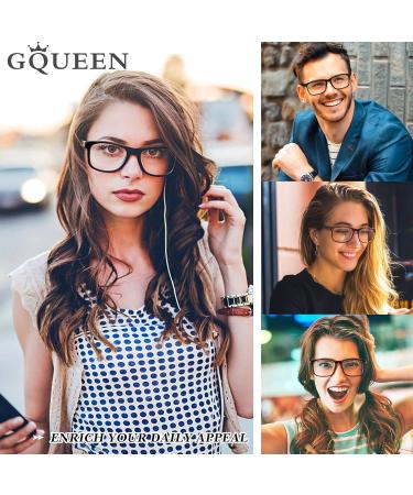 GQUEEN Large Frame Horn Glasses for Men & Women | UV400 Non-Prescription Nerd Glasses in Matt Black - Buy Online on GoSupps.com