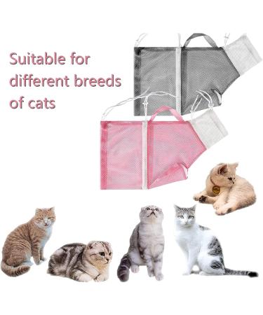 Cat Shower Net Bag Cat Bath Bag Breathable Multifunctional Adjustable Anti-Bite and Anti-Scratch Restraint Bag Cat Grooming Bag With cat comb and grooming brush for Bathing/Nail Trimming/Ear Clean - Buy Online on GoSupps.com
