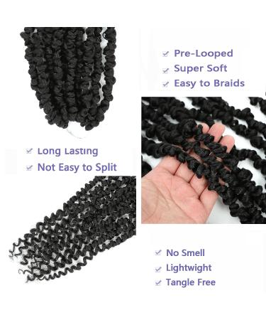 30-inch Pre Twisted Passion Twist Crochet Hair 7 Packs | Super Long Bohemian Curly End | Pre Looped for Black Women | 1B Color - Buy Online on GoSupps.com