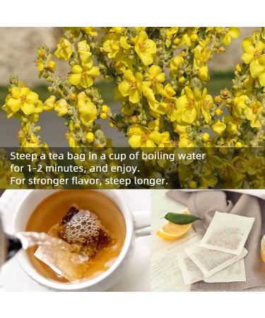 Organic Mullein Leaf Tea - Lung Cleanse & Detox - Respiratory Support - 20 Tea Bags - Non-GMO, Gluten Free - Buy Online on GoSupps.com