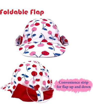 Kids Legionnaires Hat UPF 50+ Sun Protection Swim Cap - Quick Drying Boys Sun Hat with Neck Protection - UV FLAP Cherry - 6-8 Years - Buy Online on GoSupps.com
