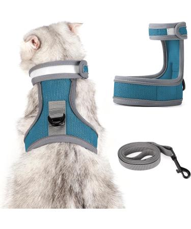 Dotoner Cat Harness and Leash Set - Escape Proof Adjustable Harness for Large and Small Cats - Lightweight and Soft - Ideal for Walking and Travel - Petsafe - Dark Blue - Buy Online on GoSupps.com