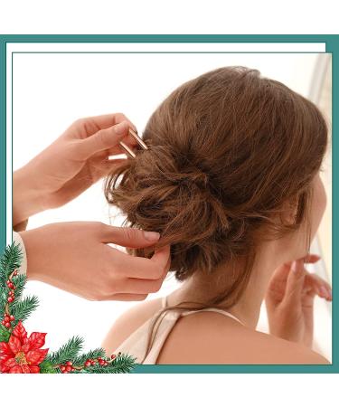 6-Piece Rose Gold U-Shaped Hairpins for Women and Girls - French Hair Pin Fork Sticks for Updo Chignon Buns - Buy Online on GoSupps.com