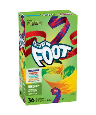 Betty Crocker Fruit Snacks Fruit By The Foot Strawberry/Berry Tie-Dye/Color By The Foot, 27 Oz, 36Count 36 Count (Pack of 1)