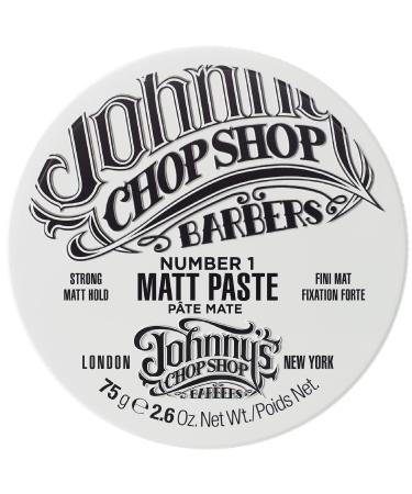 JOHNNY S CHOP SHOP 1 Men's Hair Styling Matte Paste Pro-Quality Strong Hold  Lasting Texture  Natural Look Soybean Oil Protection & Hydration 2.6 oz