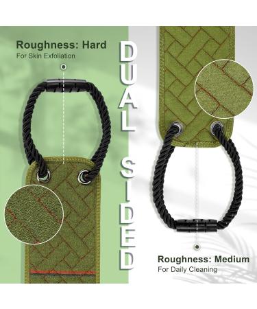 Exfoliating Back Scrubber with Upgraded Handles - 38.5 Inch Double-Sided Body Exfoliator for Men & Women | Deep Clean Skin in Shower | Green Washcloth - Buy Online on GoSupps.com