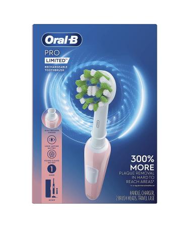 Oral-B Pro Limited Electric Toothbrush (2 Brush Heads) Rechargeable - Pink - Buy Online on GoSupps.com