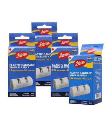 Jaloma Elastic Bandage, Comfortable Stretch Wraps to Support Injured Joints and Sprains, 4-Pack of 3.94' Bandages