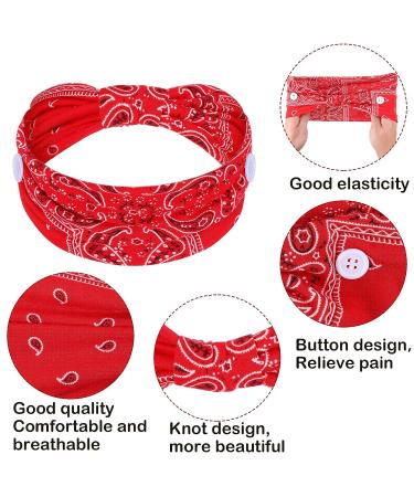 Nursing Headbands with Buttons - 6-Piece Set for Women | Boho Bandana Headwraps for Face Covering | Ear Protection and Style (Classic Pattern) - Buy Online on GoSupps.com