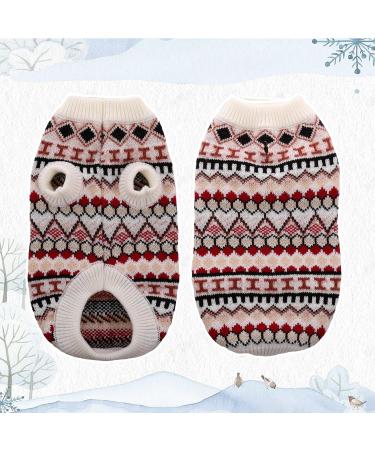 Boho Dog Sweater - Hjumarayan Christmas Sweater for Small Dogs | Thick & Stylish for French Bulldogs & Chihuahuas (Red Size S) - Buy Online on GoSupps.com
