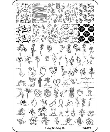 FingerAngel XL Nail Art Stamp Plates Collection - 4PCS Stamping Image Plates Set | Manicure Tools Plate Organizers XL07-10 - Buy Online on GoSupps.com