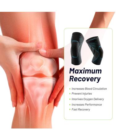 Knee Brace Sleeves 2 Pack for Joint Protection and Support - Compression Sleeve for Knee Pain Relief - Men and Women - Ideal for Running, Basketball, and Weightlifting - Buy Online on GoSupps.com