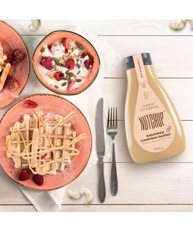 NUTCHUP The First Squeezy Cashew Butter | Delicious Nut Topping | Smooth & Crunchy Pancake Waffle Ice cream Pizza sauce | 435g Bottle (Cashew) - Buy Online on GoSupps.com