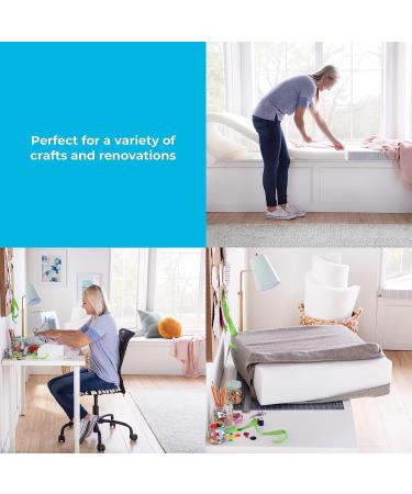 Linenspa High Density Cushion Craft Foam - 2 x 24 x 72 | Firm White Foam for Chairs, Sofas, Headboards, DIY Projects - 32 ILD, 2 Inch Thickness - Buy Online on GoSupps.com