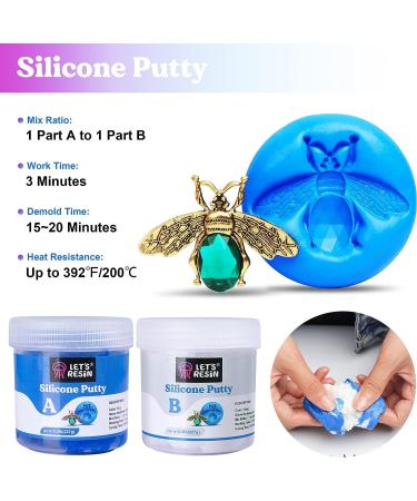 LET'S RESIN 1LB Silicone Putty Mold Making Kit - Non-Toxic & Flexible | Easy 1:1 Mixing Ratio for Reusable Resin & Soap Molds - Buy Online on GoSupps.com