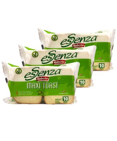 Roberto - Pack of 3 Italian Maxi Essenza Toasts with Olive Oil - Ideal Sandwich Bread for Mediterranean Cuisine - 500g Pack
